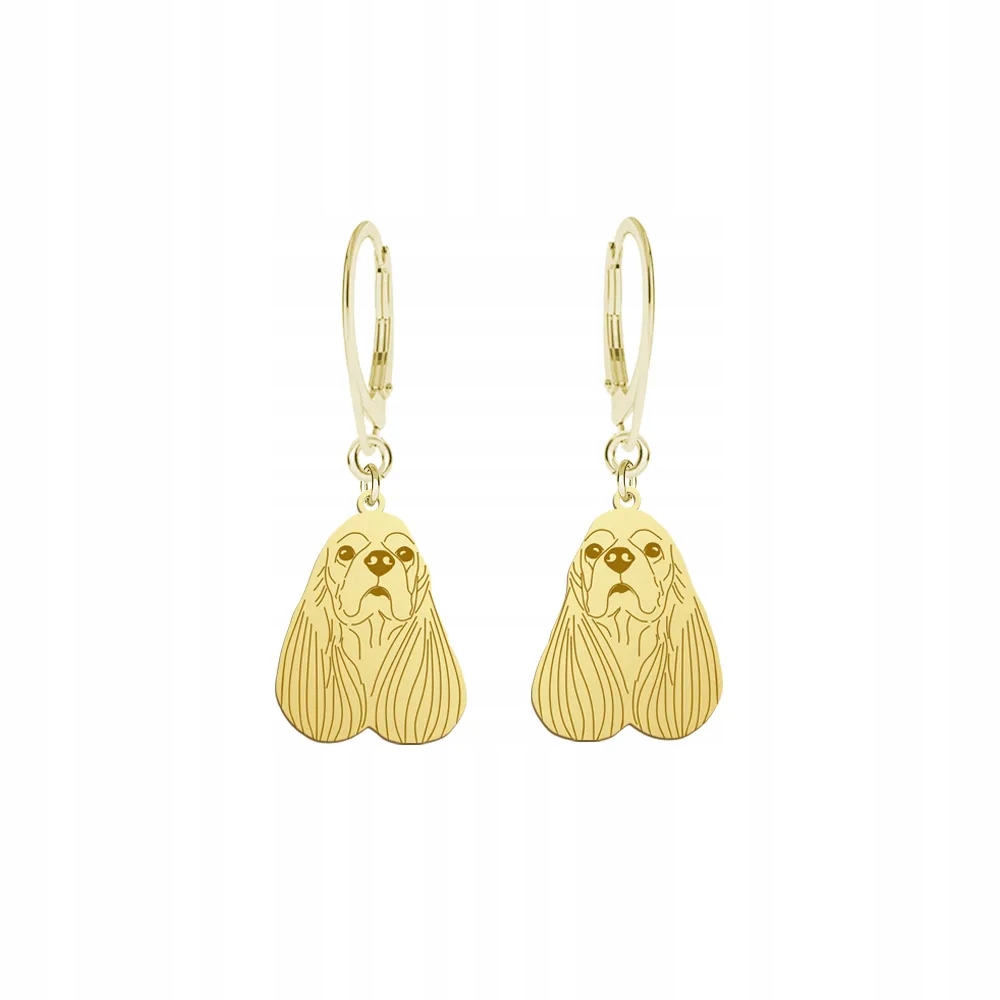 Náušnice Zlaté s americkým kokršpanělem 925 Dárek Gravírování Bonus