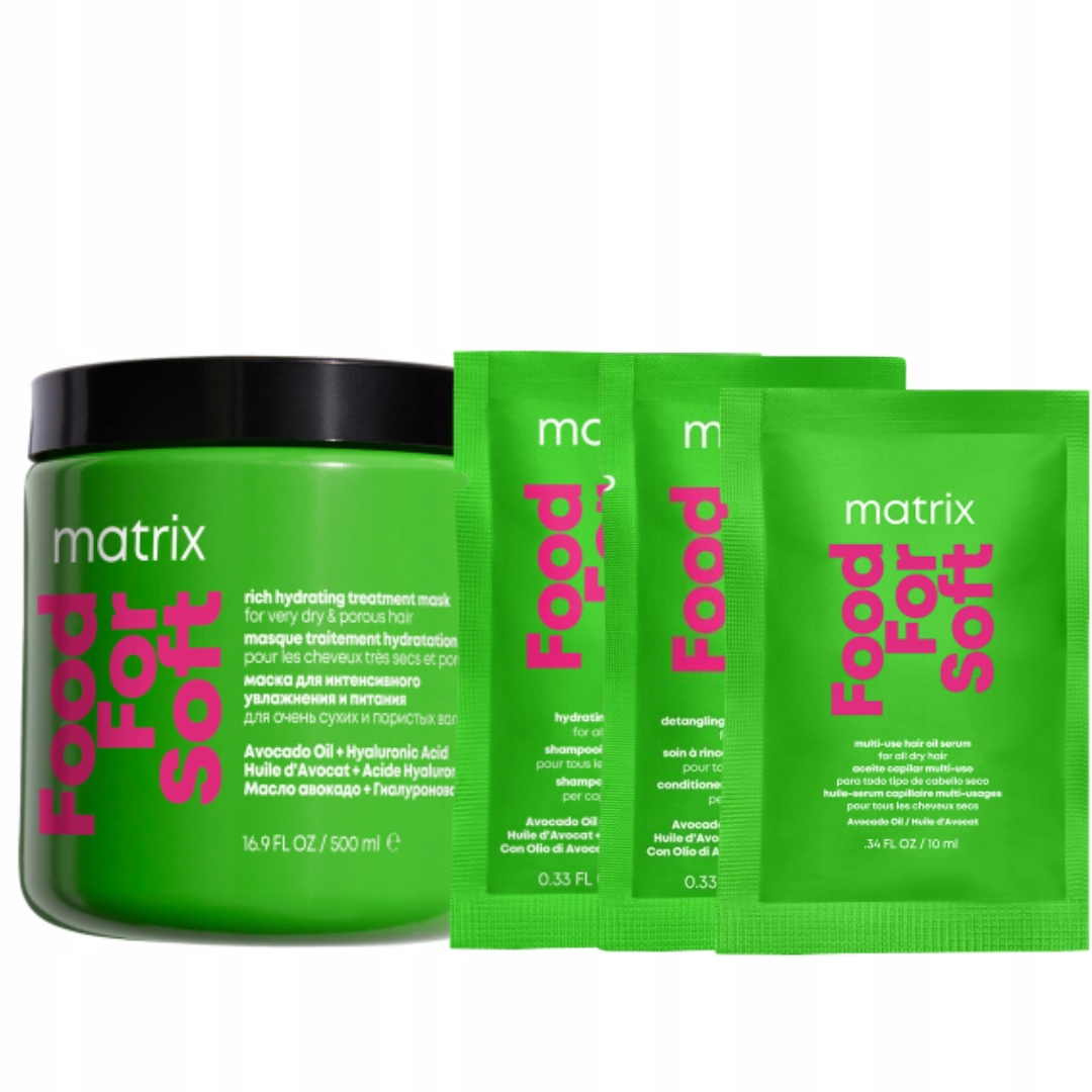 Matrix Food For Soft nawilżająca maska do włosów suchych 500ml 3 gratisy