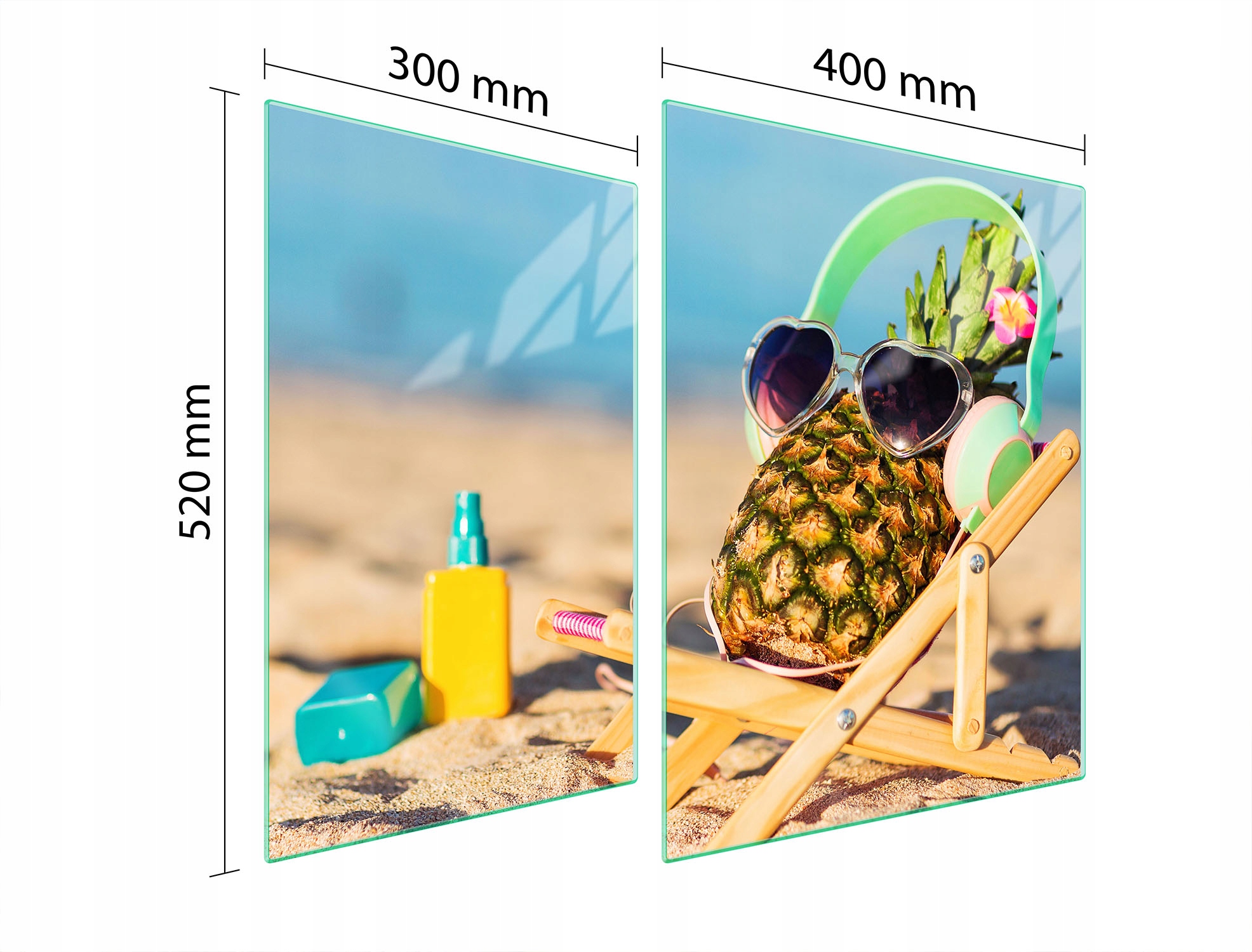 Ochranná Skleněná Deska Na Sporák 70x52 Ananas Tvrzené Sklo