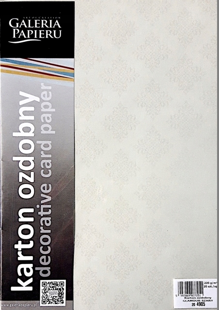 

Karton ozdobny Glamour A4 230g Szary 204905