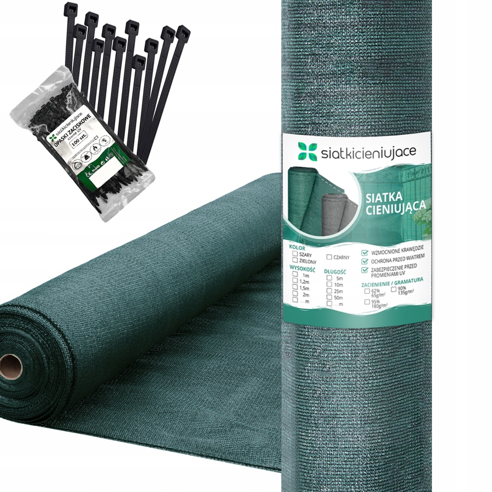 Siatka Cieniująca 90% 1x25m Mata Osłonowa Maskująca Na Płot Ogrodzenie Uv