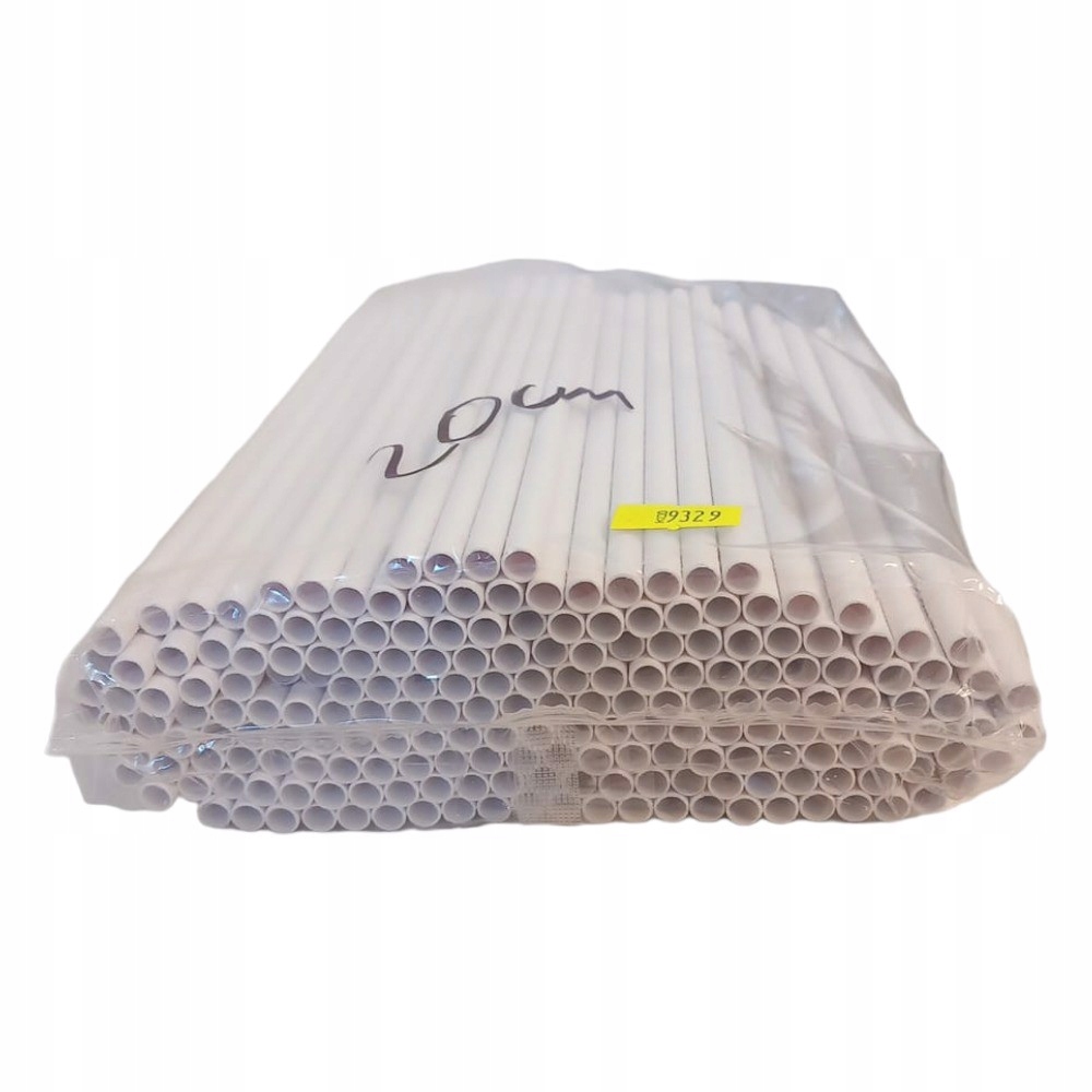 Słomki Papierowe do Picia Białe 20cm