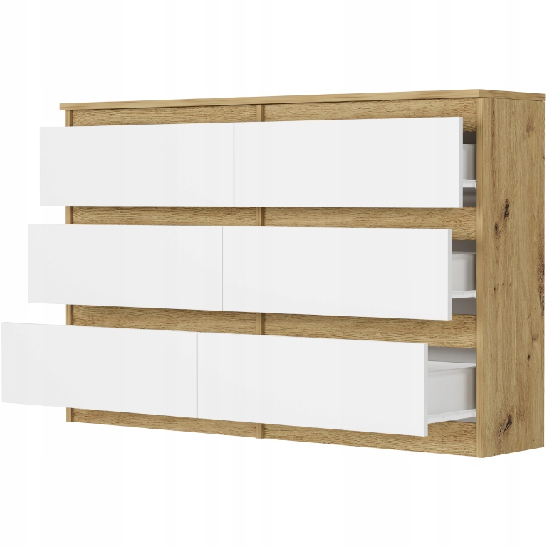 KOMODA 120CM SZAFKA 6 SZUFLAD R-120 ARTISAN MIX