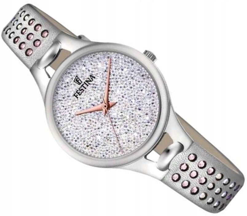 Módní Hodinky Pro Dospívající Festina S Krystaly Na Ciferníku A Řemínku Krabička