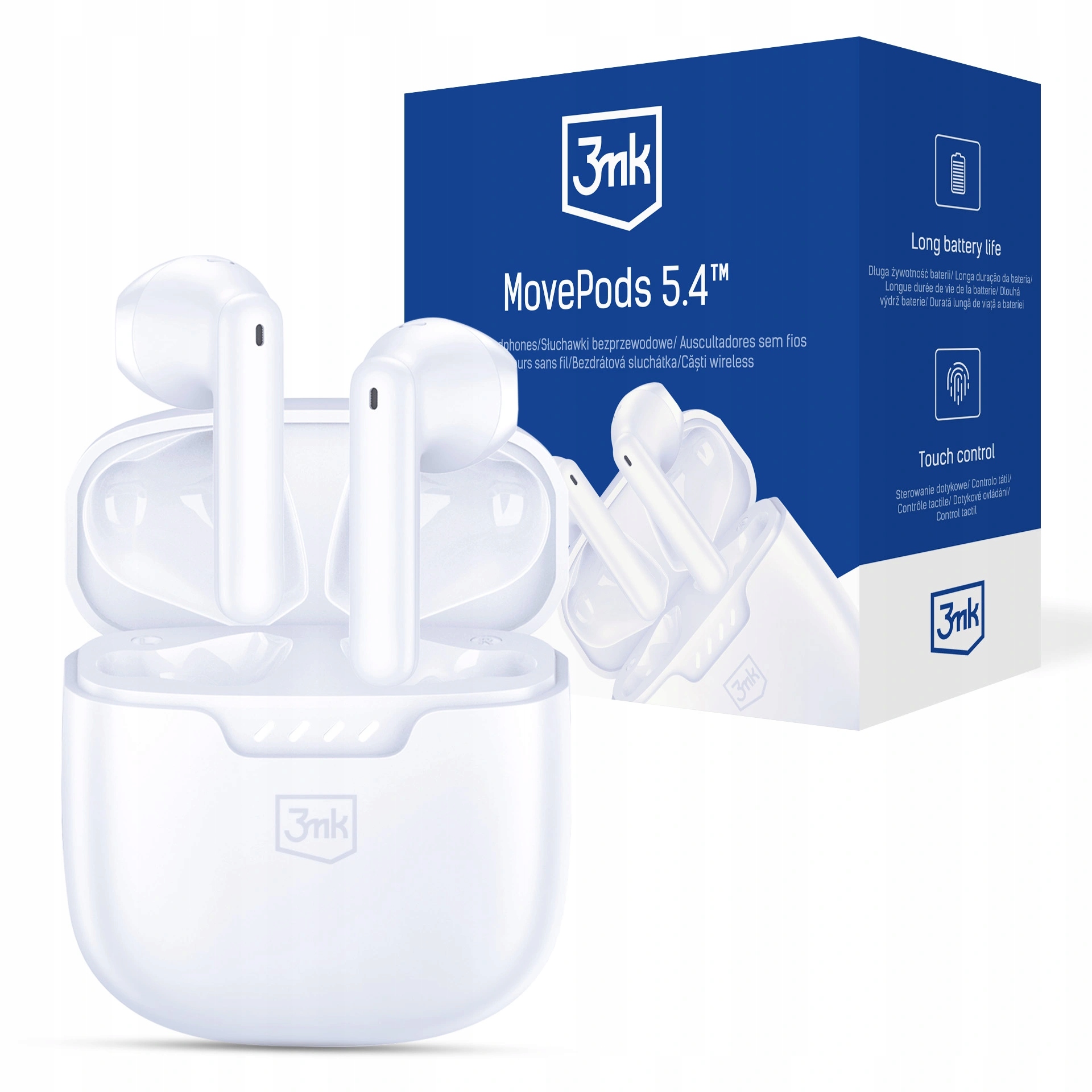Bezdrátová Sluchátka Bílá Do Uší Movepods Bluetooth 3MK
