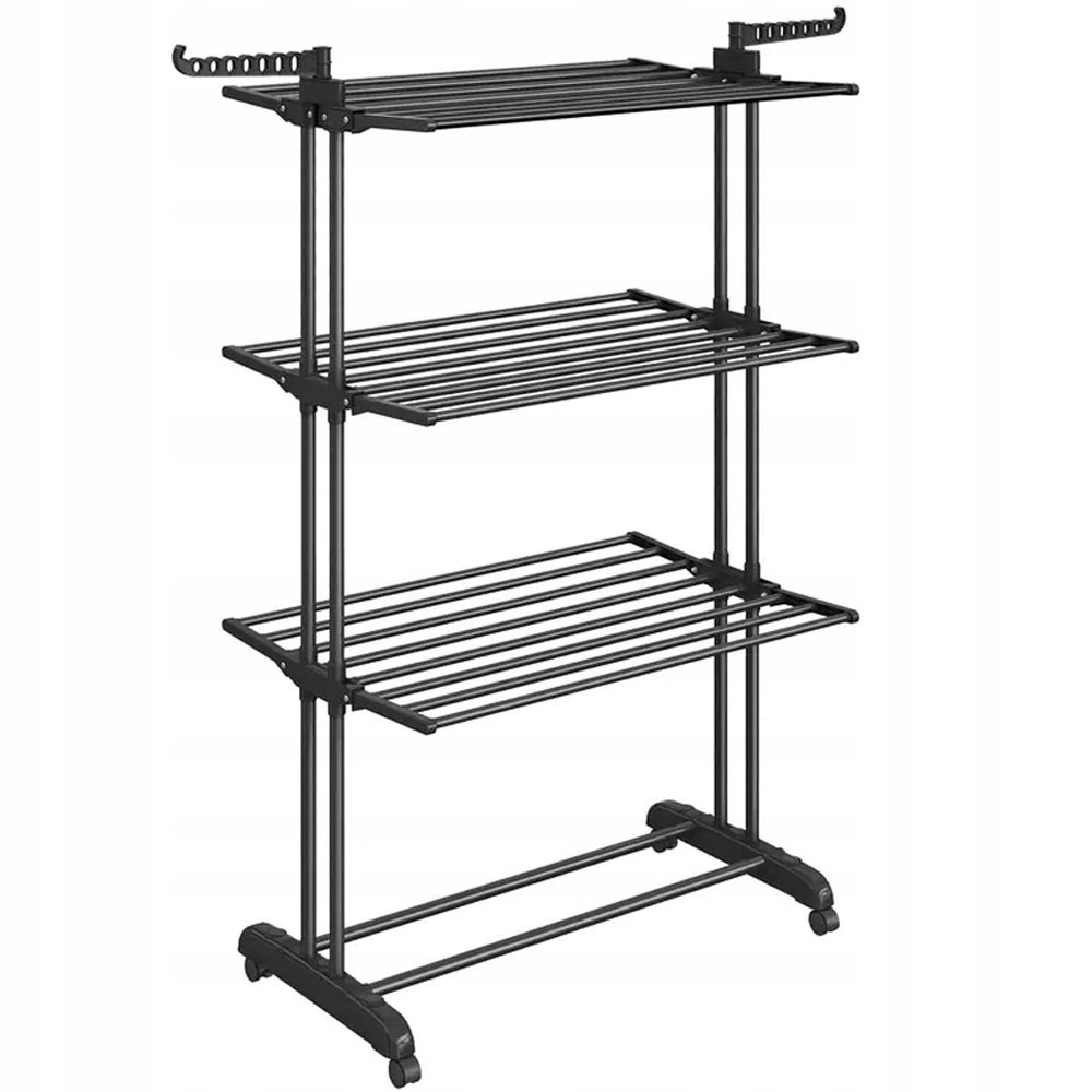 Sušák Rozkládací Stojící Velký Silný Ocelový 175 cm Černý Bedee