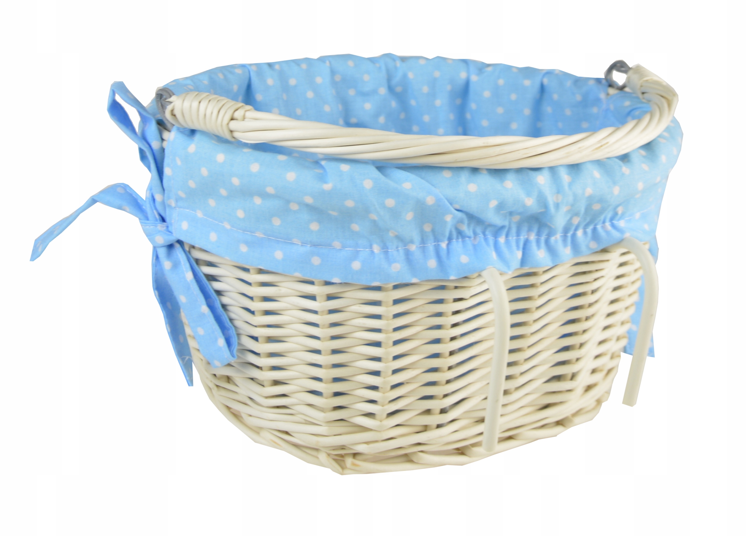 

Wiklinowy Koszyk Na Rower dla Dzieci biały Wkład