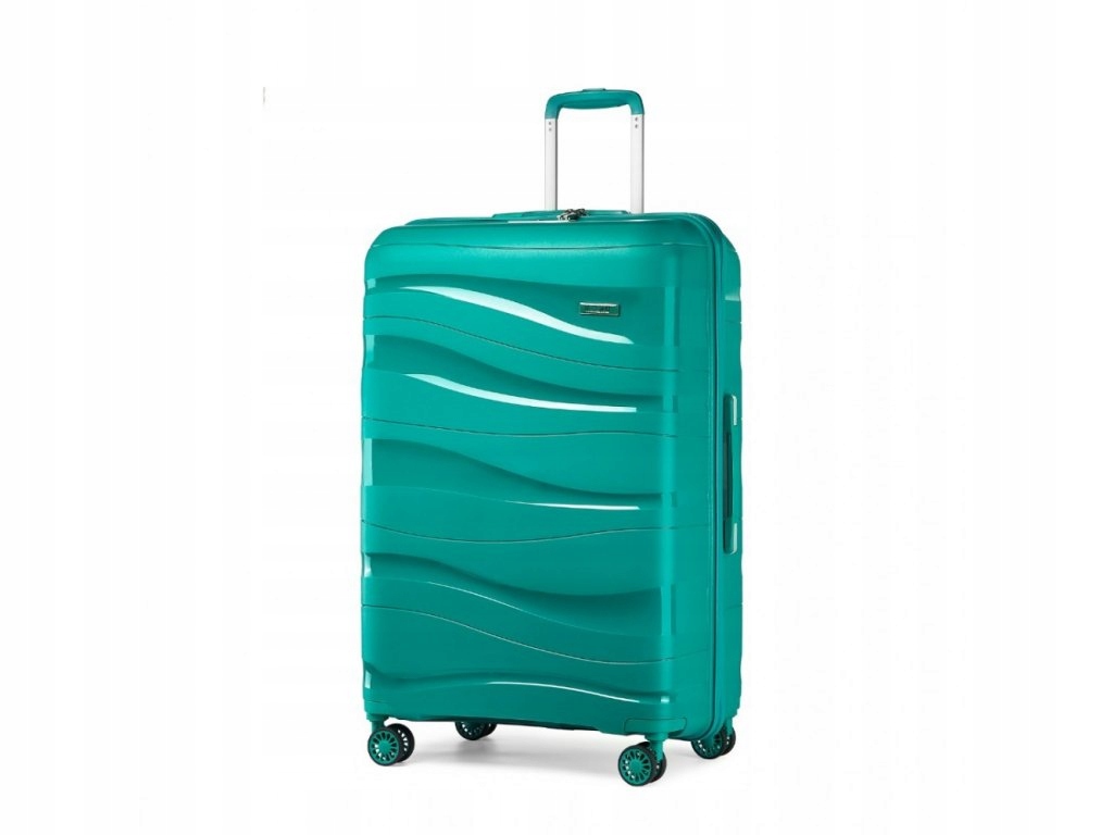 Walizka Podróżna Zielona Kono na kółkach 55x38x20 cm Sztywna Kod