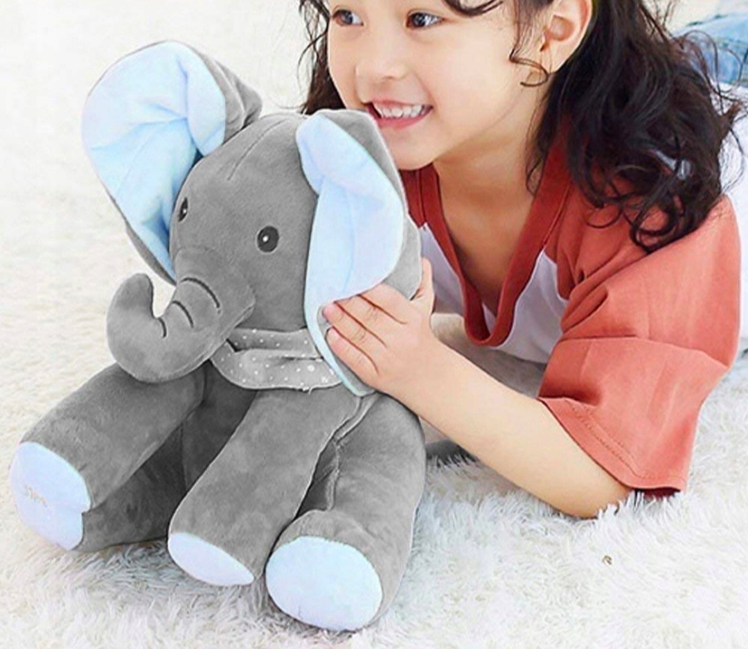 MASKOTKA GRAJĄCA SŁONIK ŚPIEWAJĄCY INTERAKTYWNY SŁOŃ RUSZA USZAMI BATERIE Marka inna