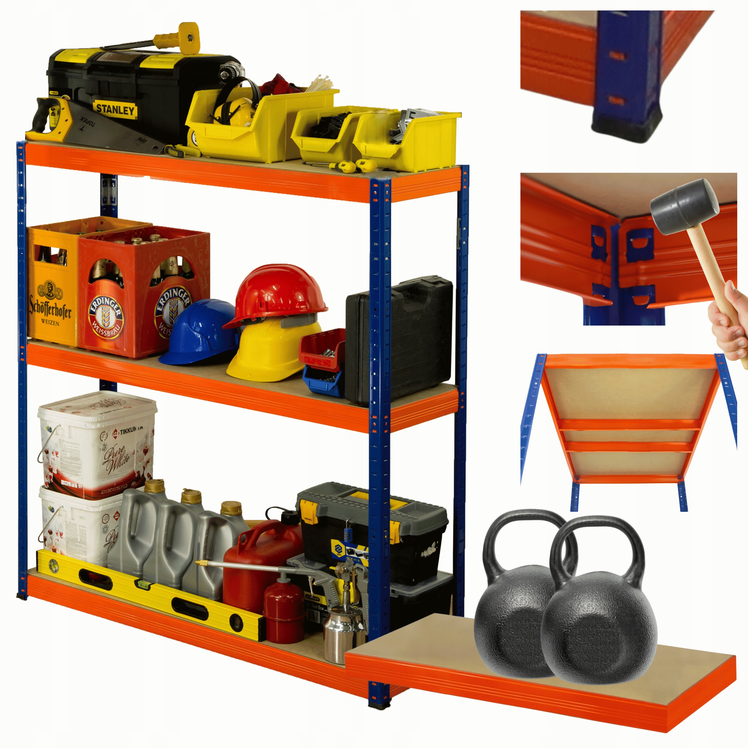 Kovový skladový regál a stojan Helios 90x90x60 cm 3Px275 kg