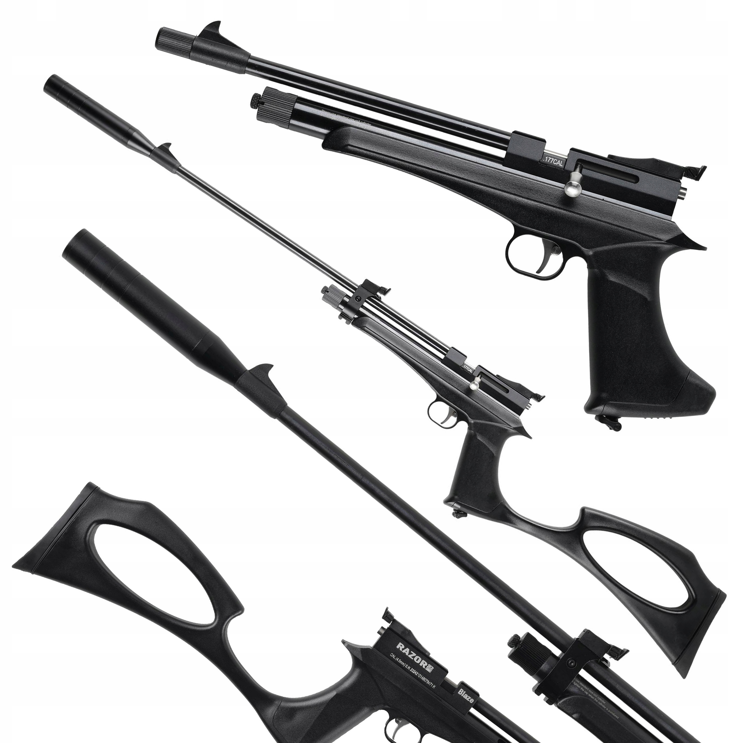 Pistolet Karabin Wiatrówka Razorgun Blaze 4,5 mm Śrut Diabolo Magazynek CO2