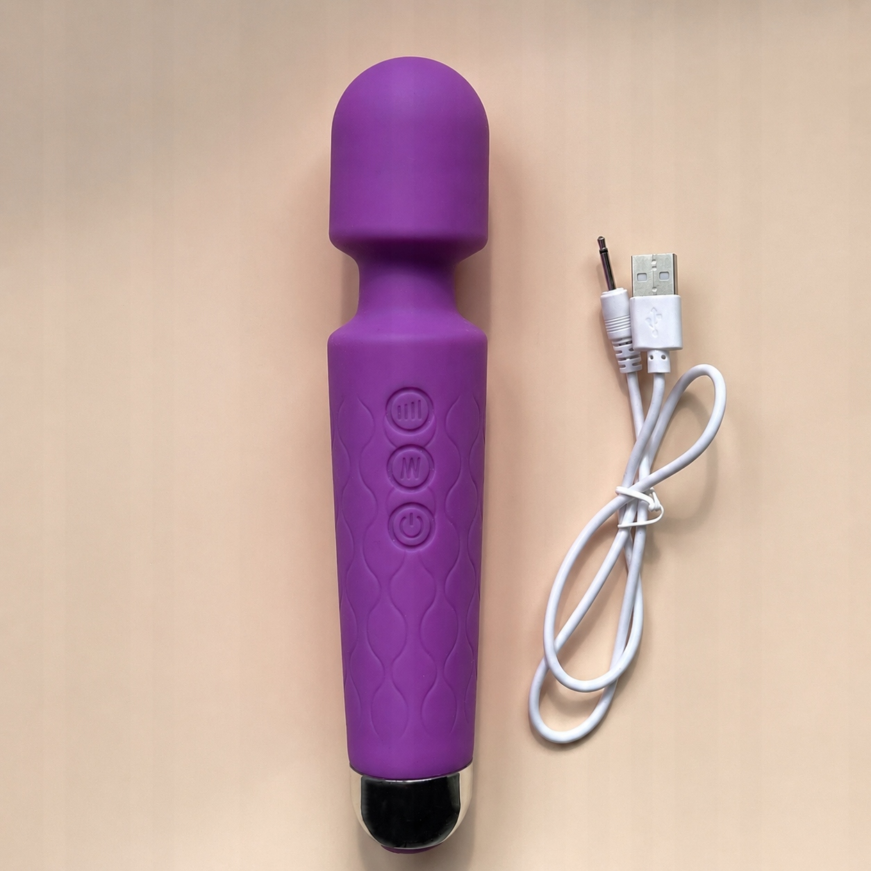 Wibrator Magic Wand Damski Mikrofon Masażer Łechtaczki 20 Trybów USB Mocny – Fioletowy
