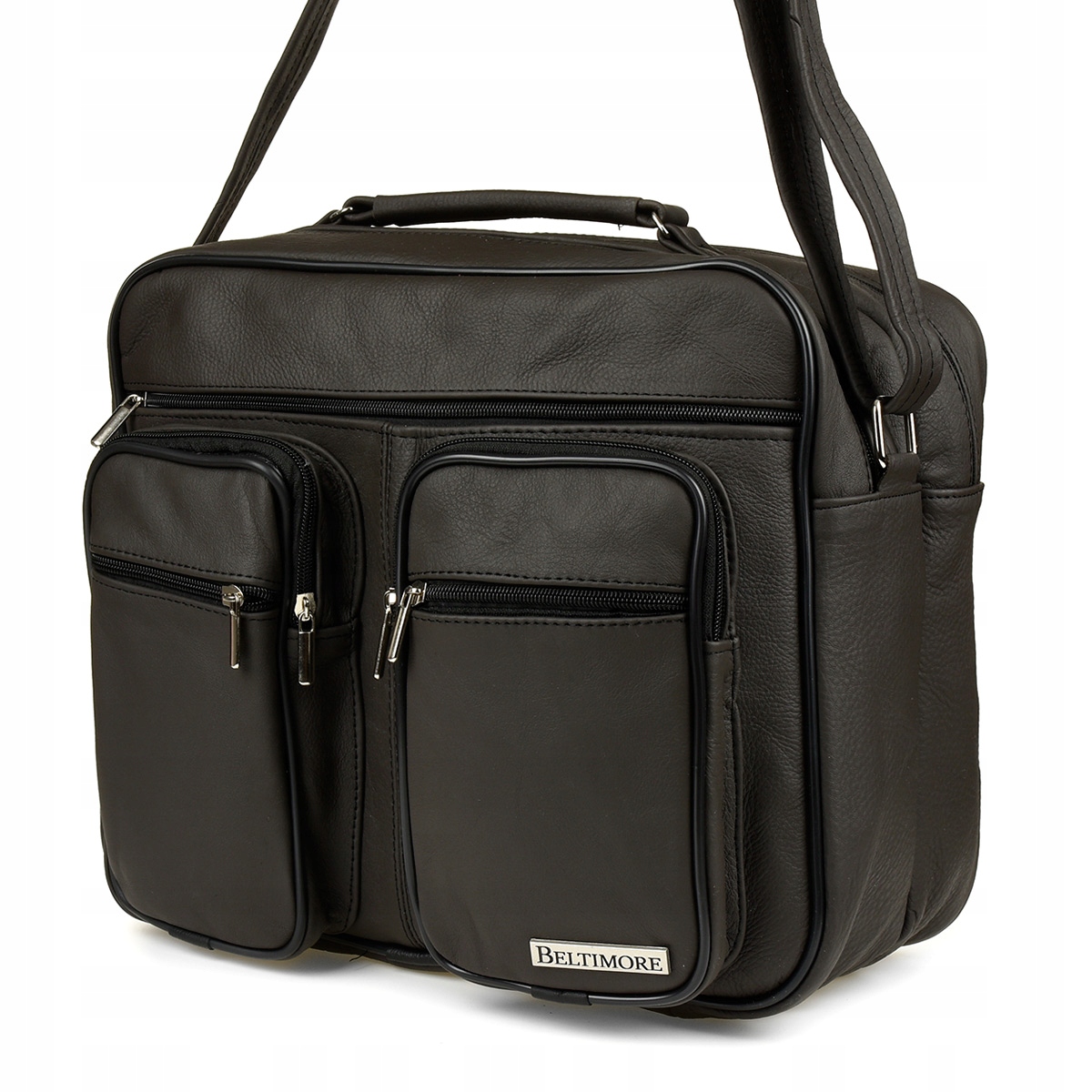 Pánská taška do práce velká kožená prostorná A4 premium hnědá Beltimore