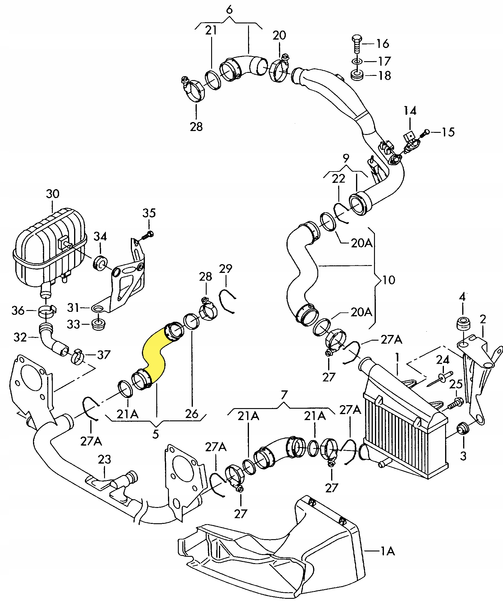 PRZEWOD RURA WAZ AUDI A4 B6 B7 A6 C5 8E0145834AR Producent czesci Inny