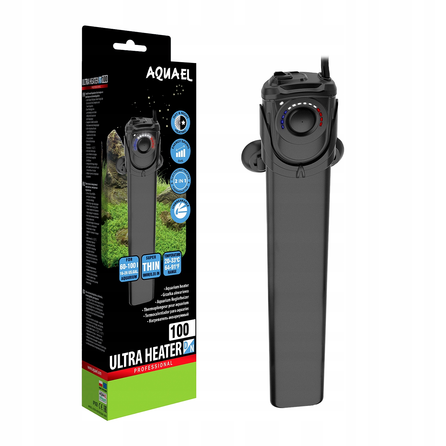 Levně Aquael Ohřívač Ultra Heater D&n 100 W pro akvária 60-100 l