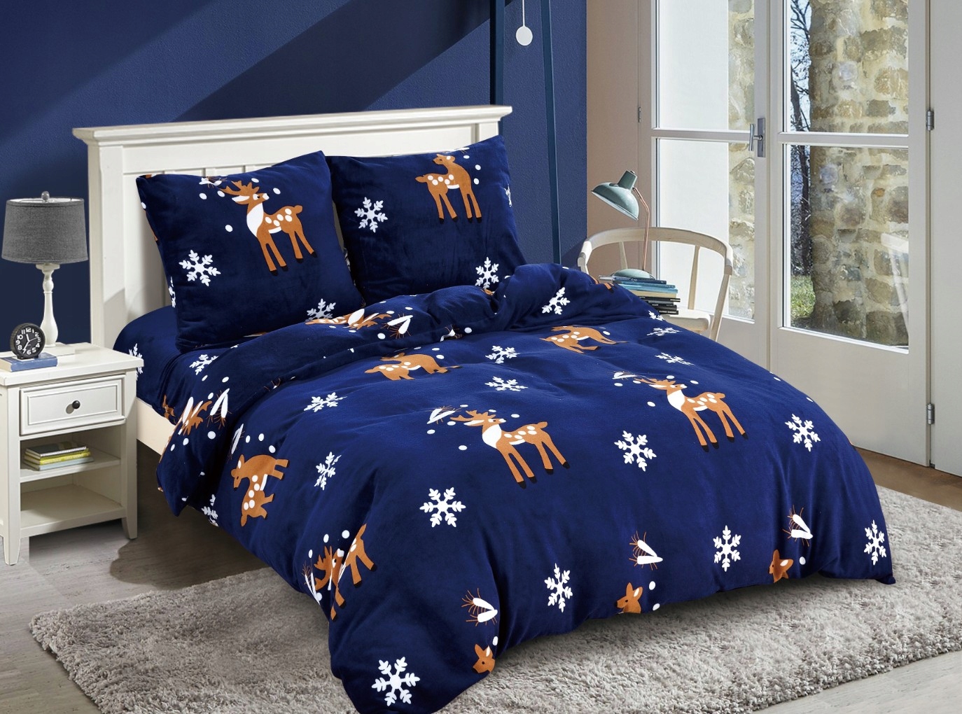 Povlečení Mikrofibra „medvídek“ 155x220 Welur Reindeer