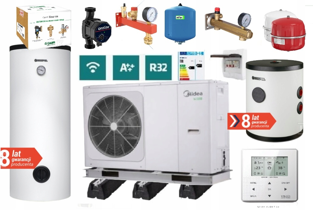 ZESTAW DO SAMODZIELNEGO MONTAŻU POMPA CIEPŁA MIDEA M-Thermal R32 4 kW 7 GW