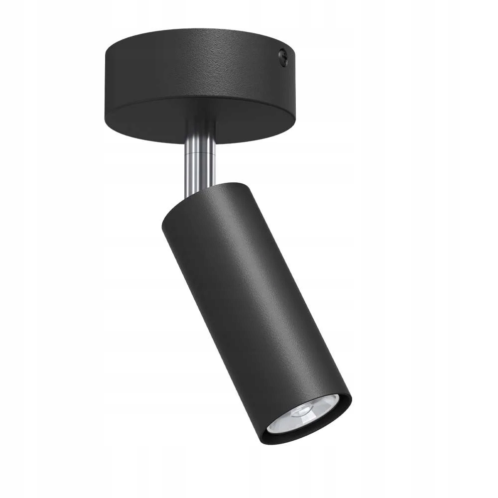 Stropní bodové svítidlo tuba černá, kulatý reflektor Brosline