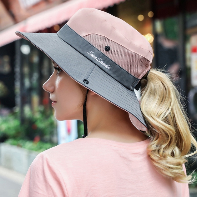 KAPELUSZ DAMSKI LETNI PRZECIWSŁONECZNY Z MIEJSCEM NA KUCYK KITKĘ CZAPKA Marka inna