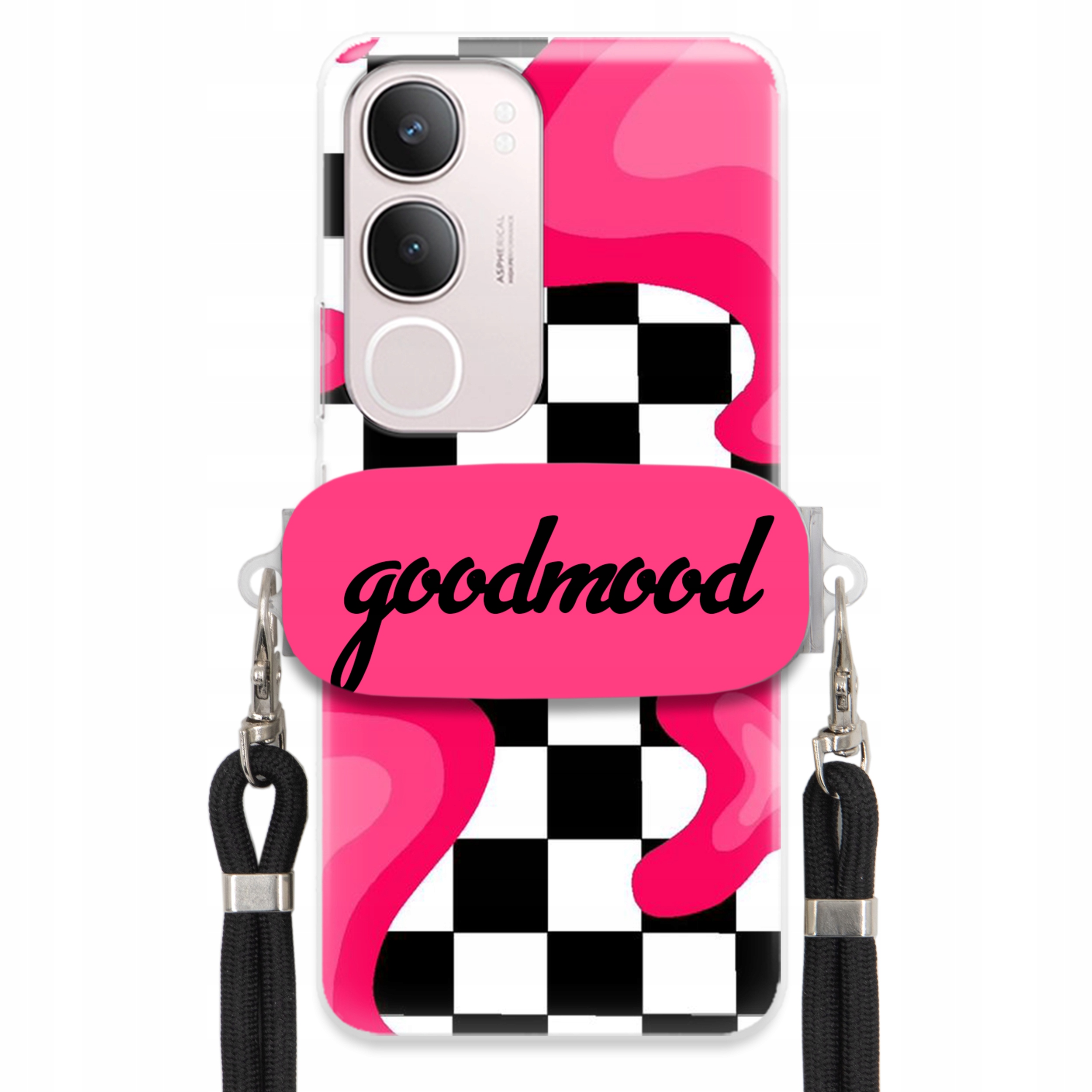 Puzdro Na Vivo Y19S 4G Sada Case Držiak Vodítko Čierne Pre Teenagerov Splash