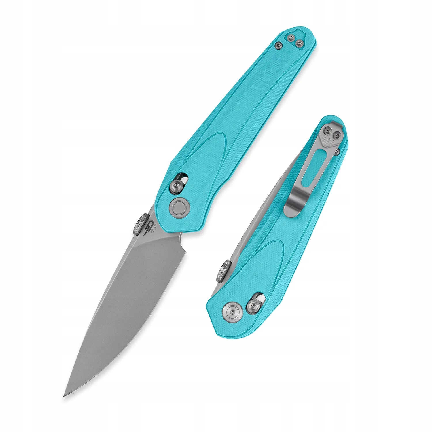 Nůž Bestech Mothus Stonewashed 14C28N Light Blue G10 Crossbar Lock