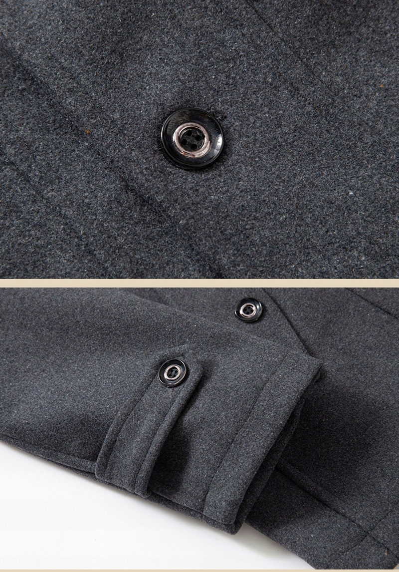 PŁASZCZ MĘSKI ZIMOWY KLASYCZNY Wełna Elegancki XL Wzór dominujący bez wzoru