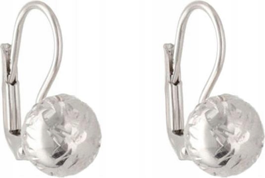 Zlaté náušnice 585 kuličky bílé zlato 2,10 g módní vzor jako dárek 14k