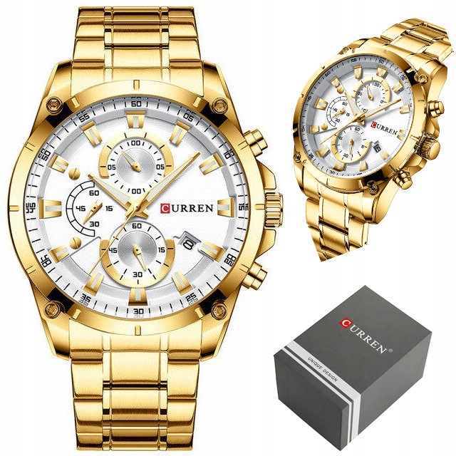 

Złoty Zegarek Męski Curren zc020b- Chronograf +box