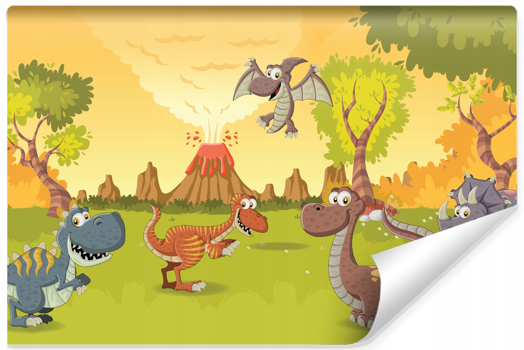 

Fototapeta dla Dzieci Dinozaury Drzewa 3D 90x60