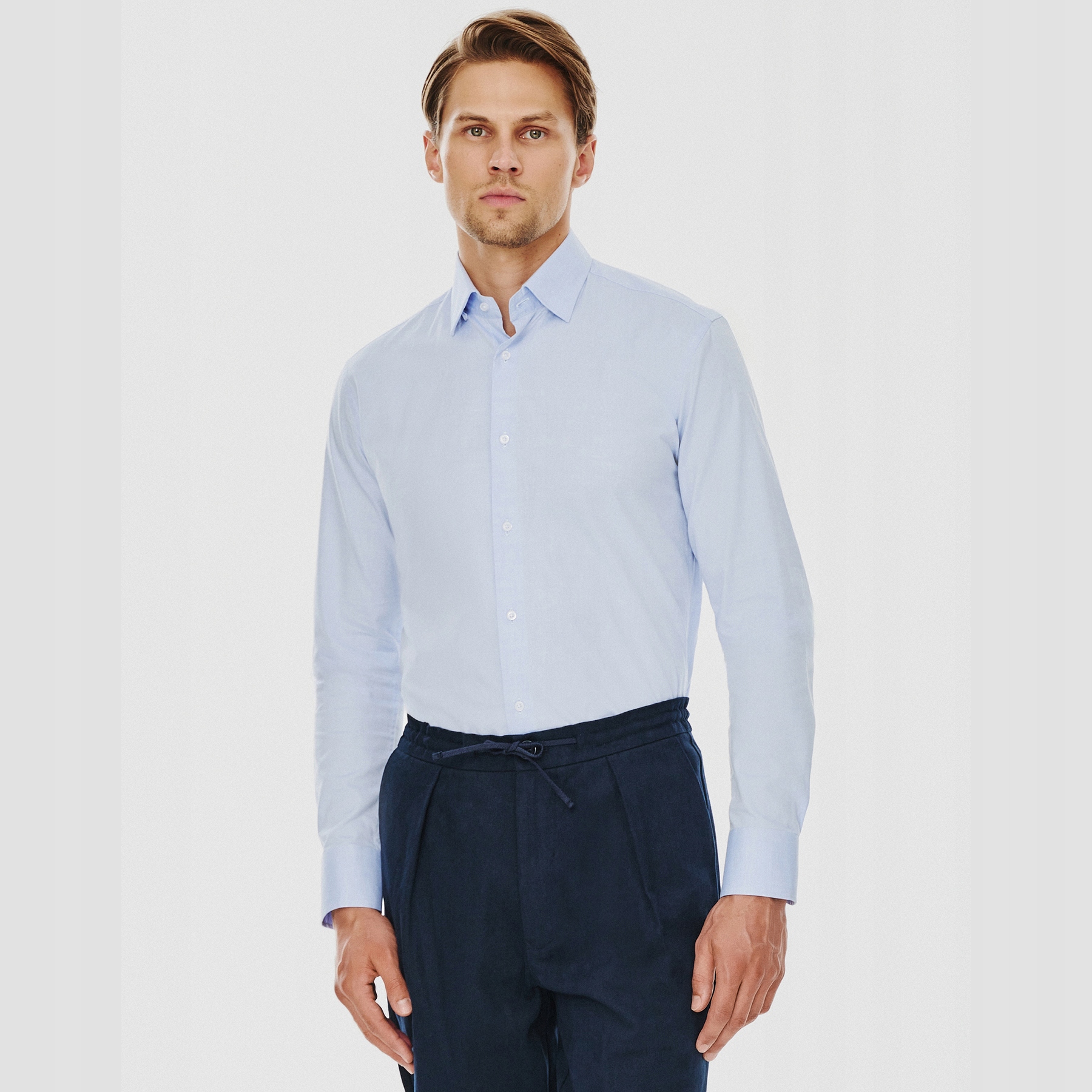 Modrá bavlněná pánská košile Pako Lorente vel 43-44/164-170