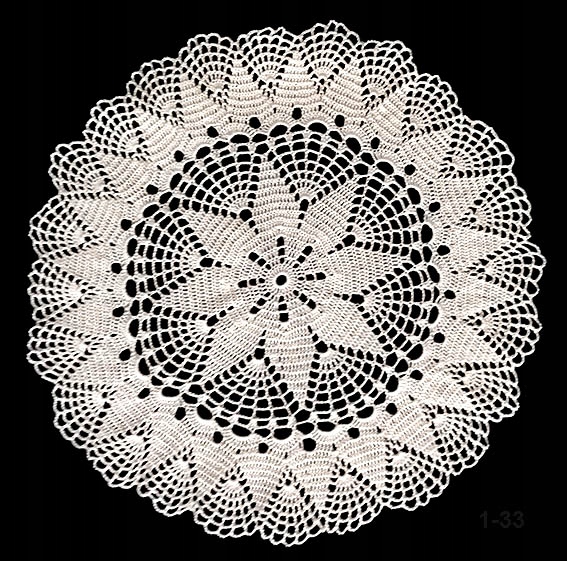 Ubrousek háček, krajka, ruční práce Nová 33cm