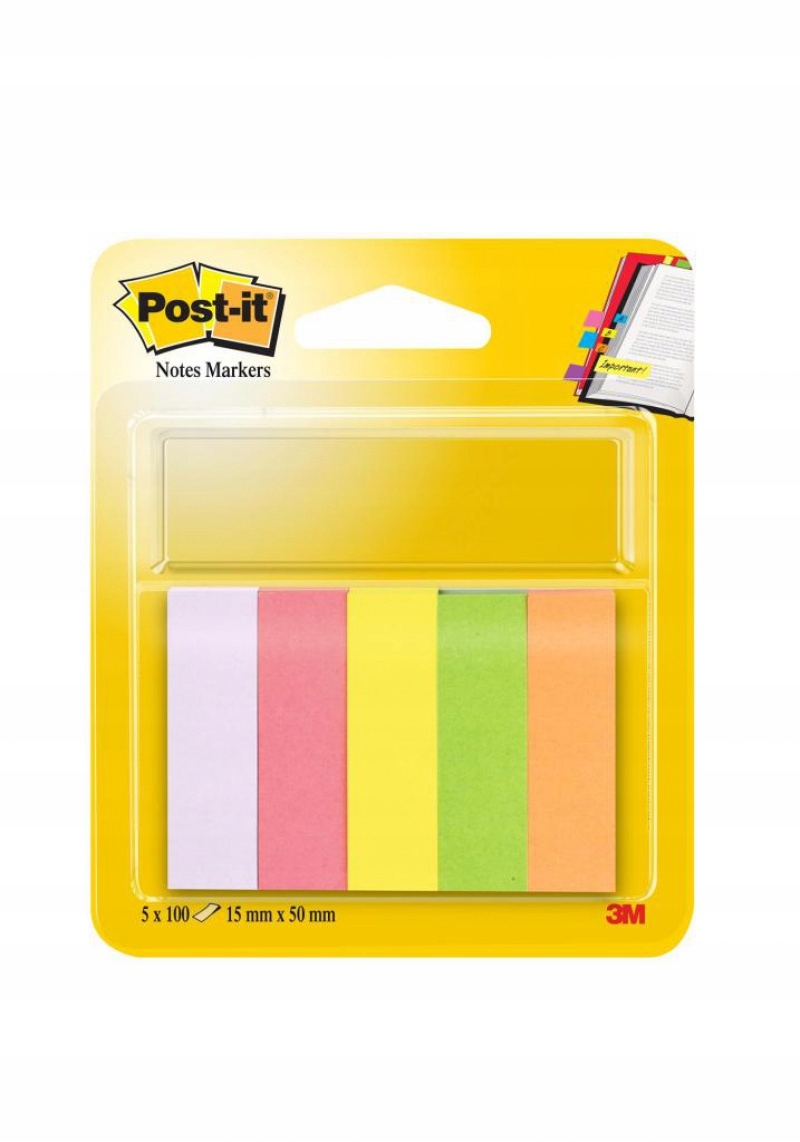 

Zakładki papierowe Post-it 15x50mm 5kolorów po