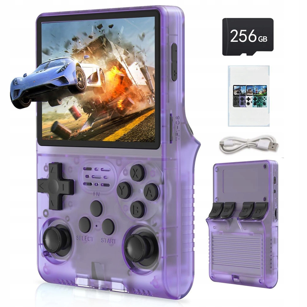 Przenośna Komórkowa Konsola Do Gier Retro 30000 Gier Linux 256GB Fioletowy