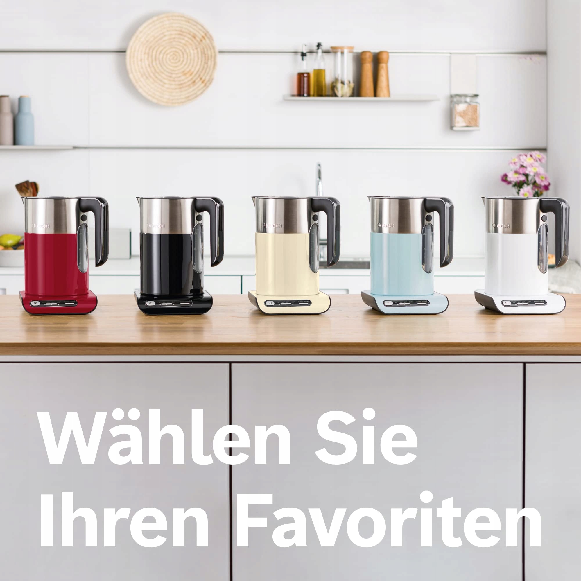 BOSCH Czajnik Elektryczny Styline 1.5L 2400W Regulacja Temperatury Czerwony — miniatura 6