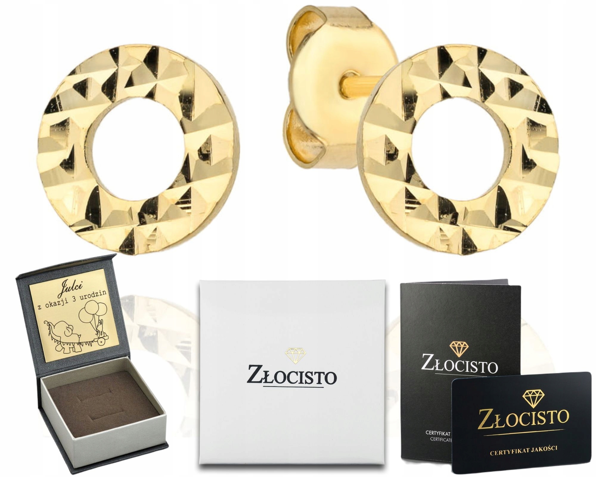 Zlaté Náušnice Šroubky Diamantové kroužky Tužky Šperky Zlato 585