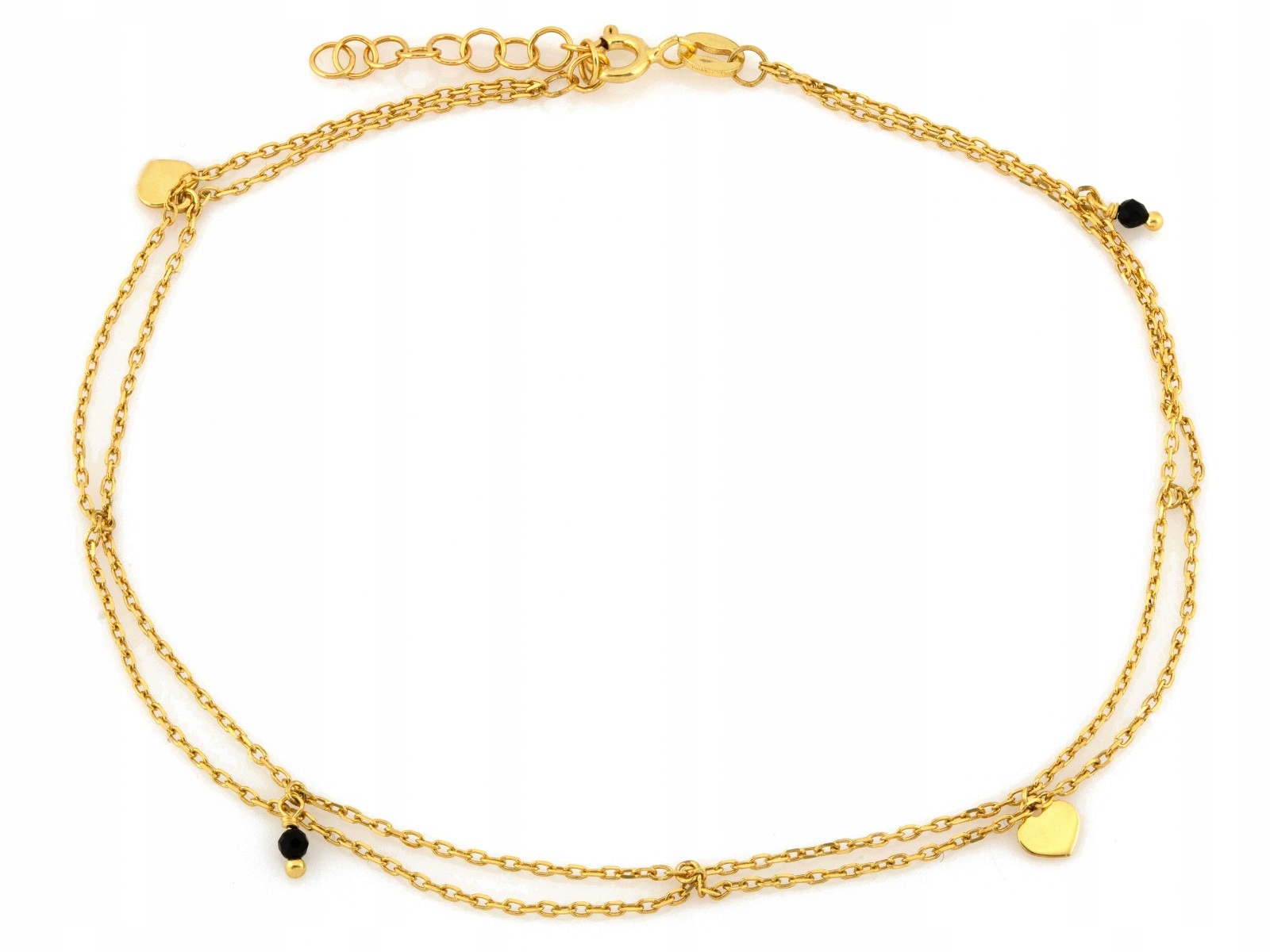 Stříbrný dámský náramek na nohu 925, dvojité srdce, 1.64 g od klenotníka