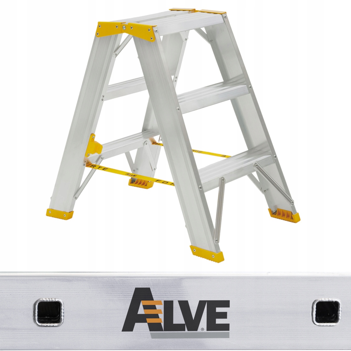 Drabina aluminiowa dwustronna profesjonalna Alve Forte 2x3 stopnie
