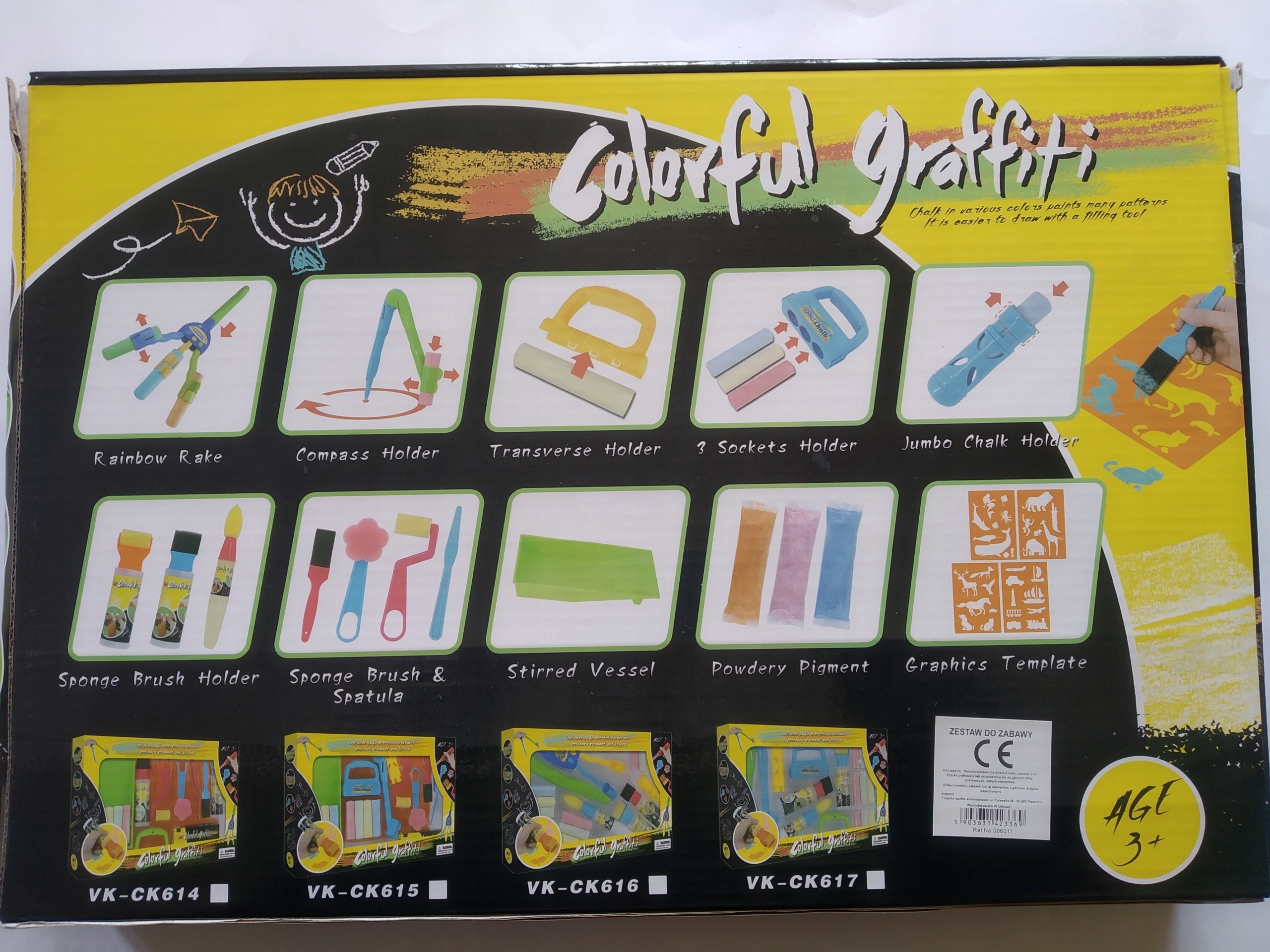 ZESTAW Z KREDĄ DO MAL PO CHODNI 43,5X29,5X5CM 3369