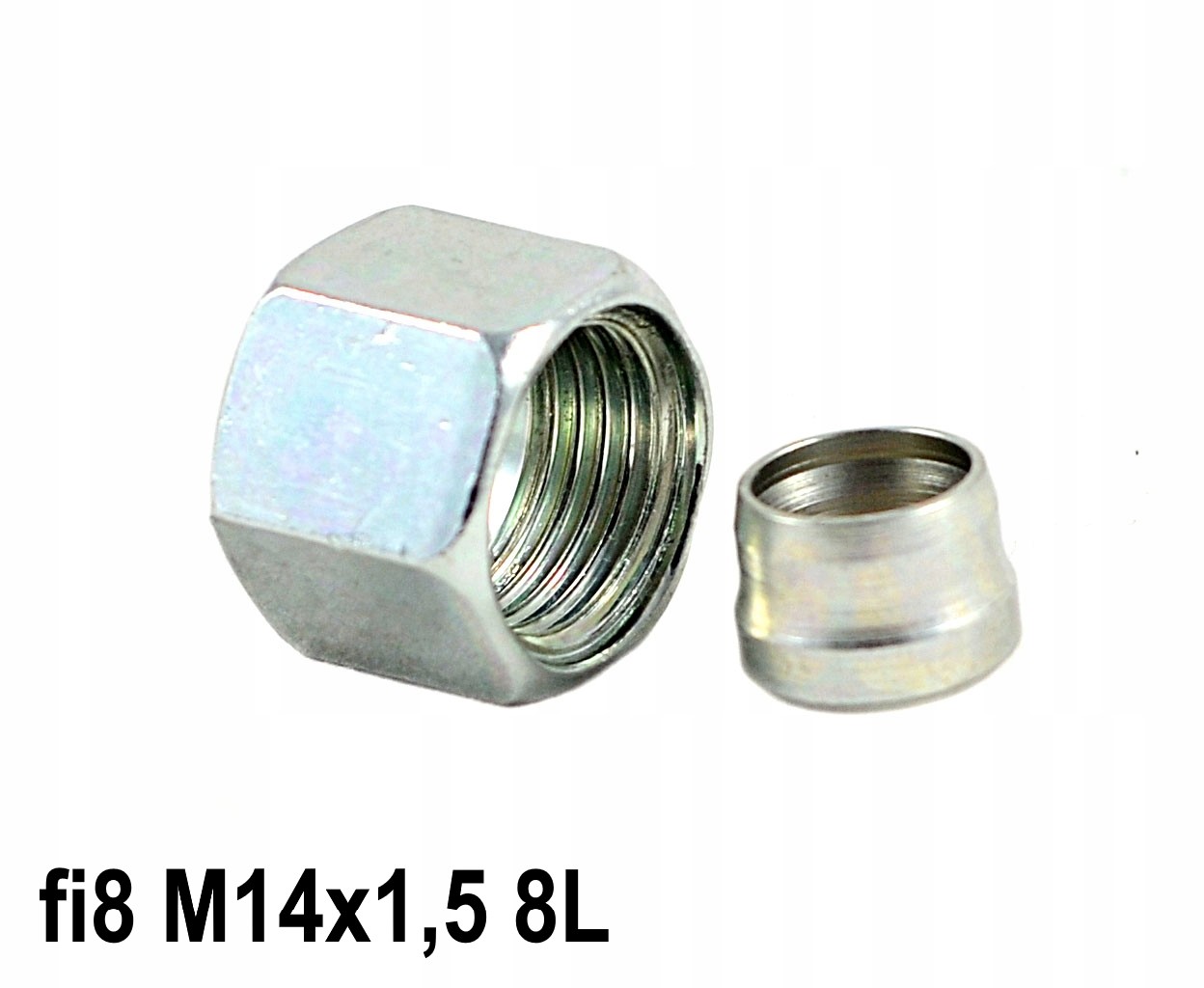 PIERŚCIEŃ ZACINAJĄCY Z NAKRĘTKĄ fi8 M14x1,5 8L