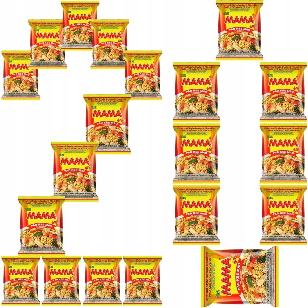 20 x Polévka Pšeničné těstoviny Instant Pad Kee Mao Noodles 60 g Mama