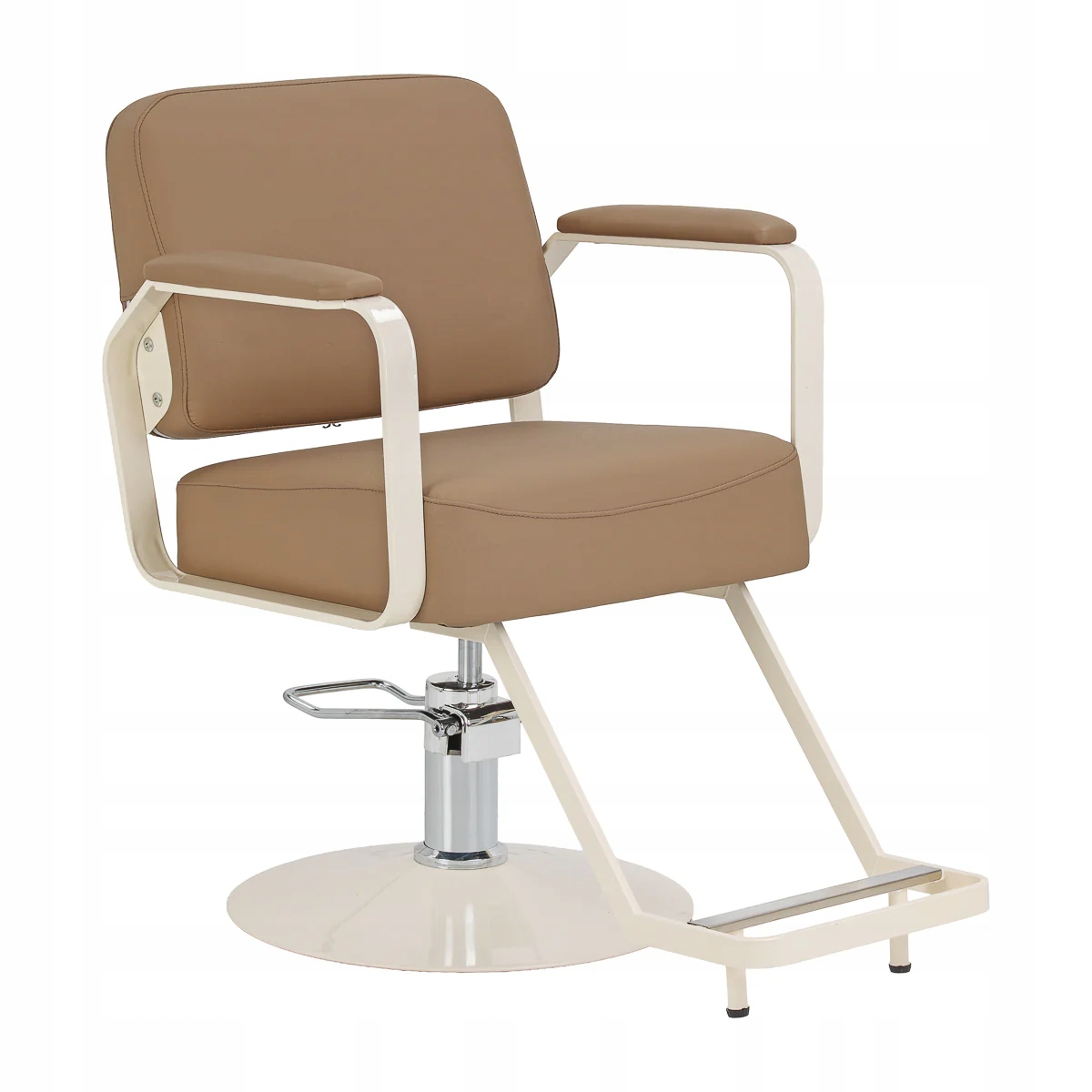 Kadeřnické Křeslo Do Salonu Omega Aurora Světle Hnědé Barvy S Hydraulickým Zvedákem.
