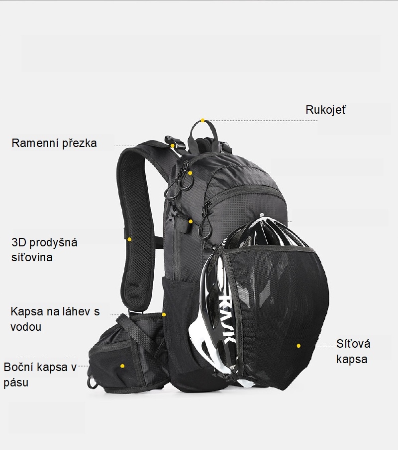 Plecak rowerowy Rhinowalk - RK 8202 czarny Pojemność 12 l