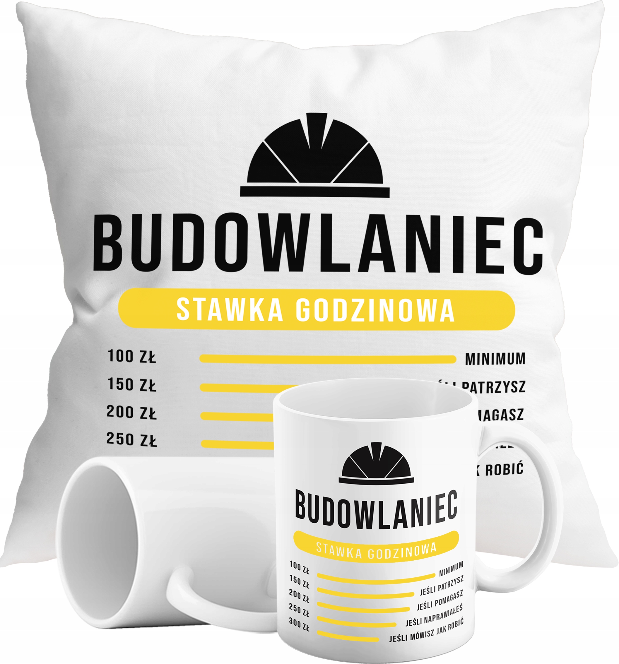 

Zestaw Kubek Poduszka Budowlaniec Stawka Parodia