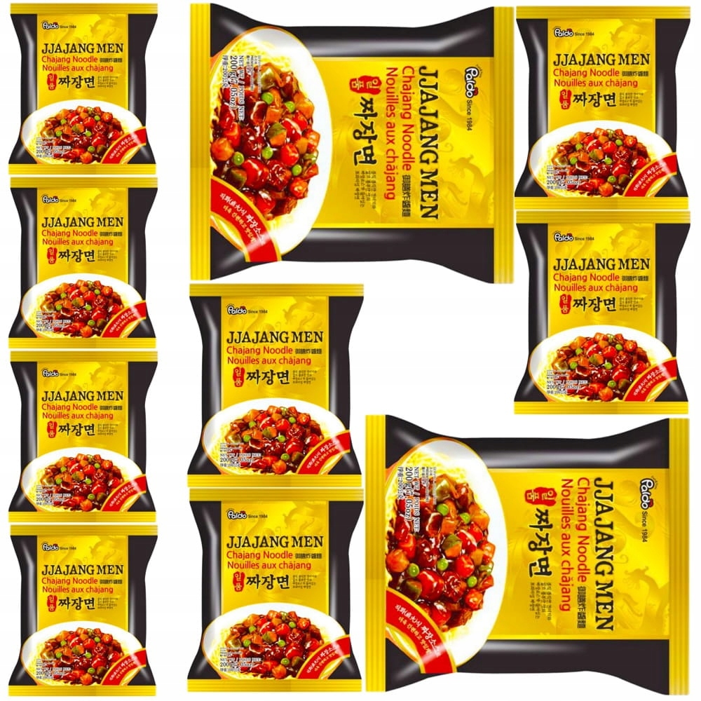 10 x Bleskové těstoviny s omáčkou z černých fazolí Jjajang Men 200 g Paldo