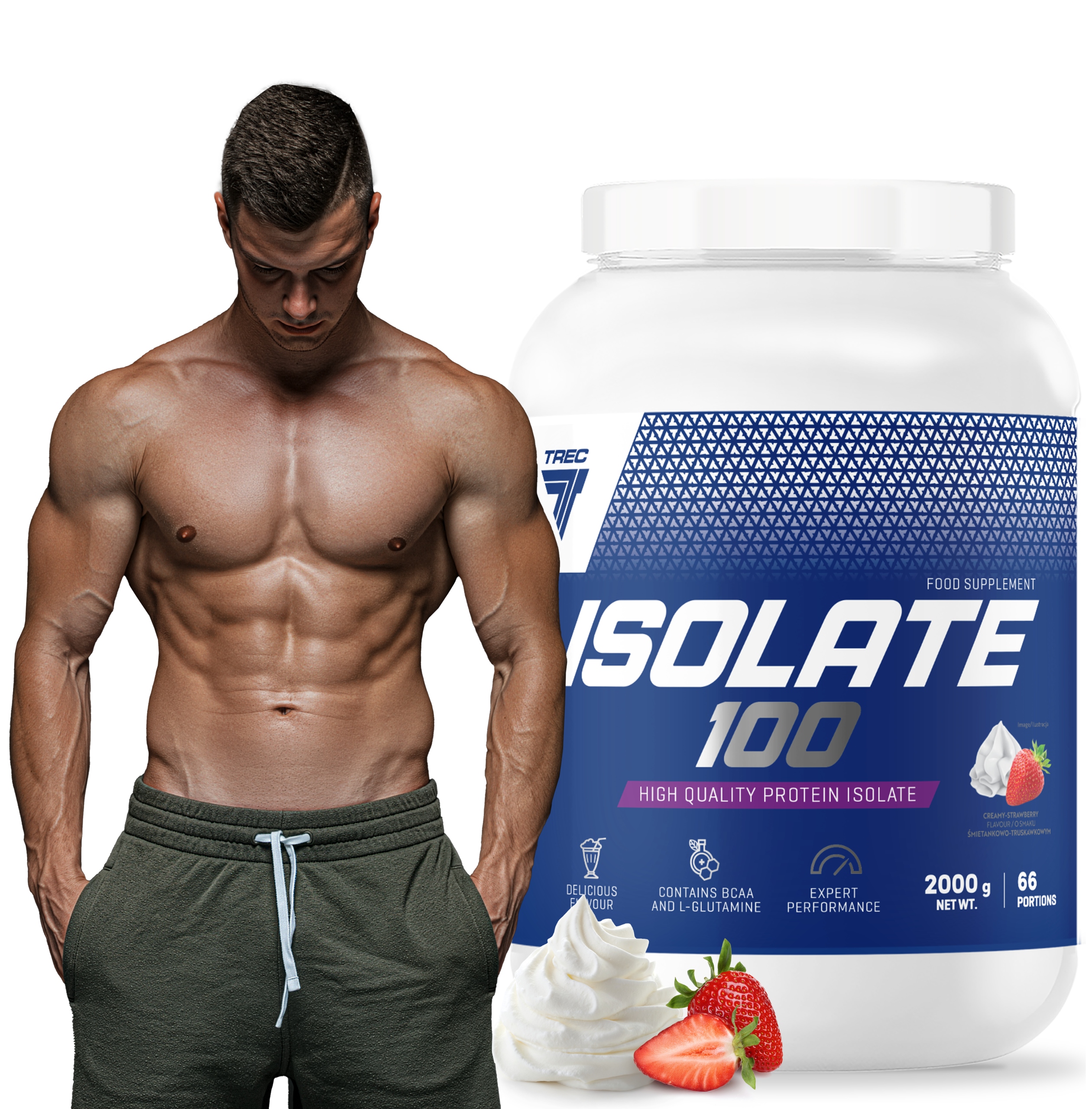Trec Isolate 100 2000g Wpi Proteinový Izolát Syrovátky Jahoda Masa Svaly