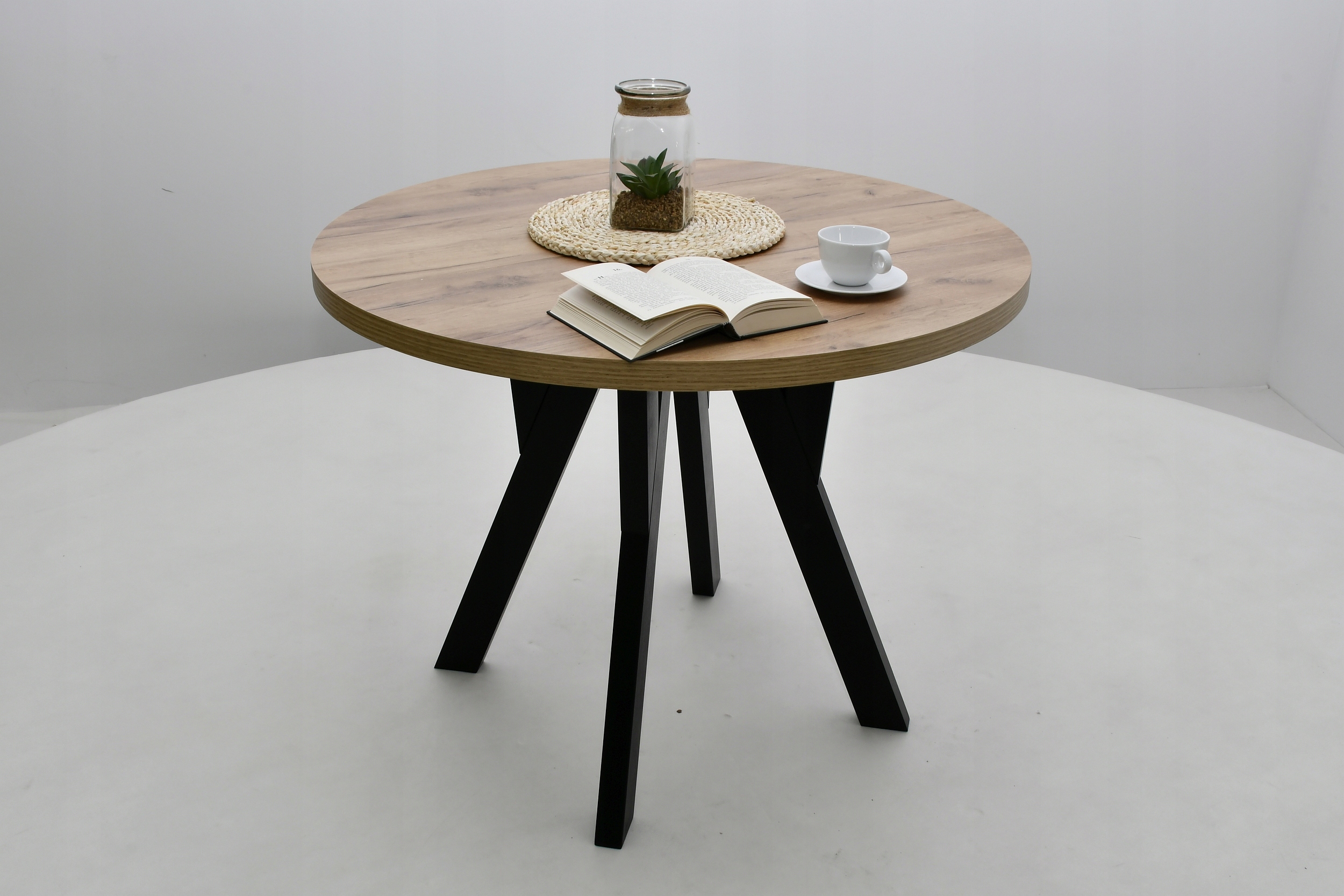 praktyczny stół Jaga śr 100 cm rozkładany do 150 Kolekcja OKRĄGŁE LOFTOWE STOŁY