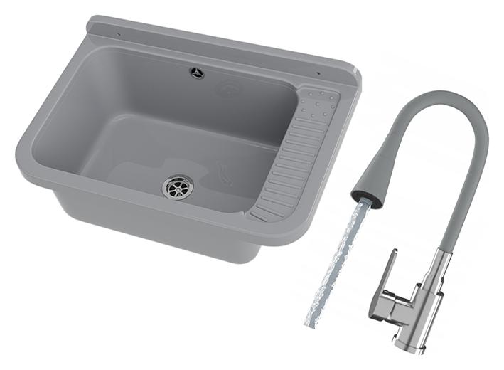 Technický Dřez Šedá Komora Velká Šedá Baterie Flexibilní Sada