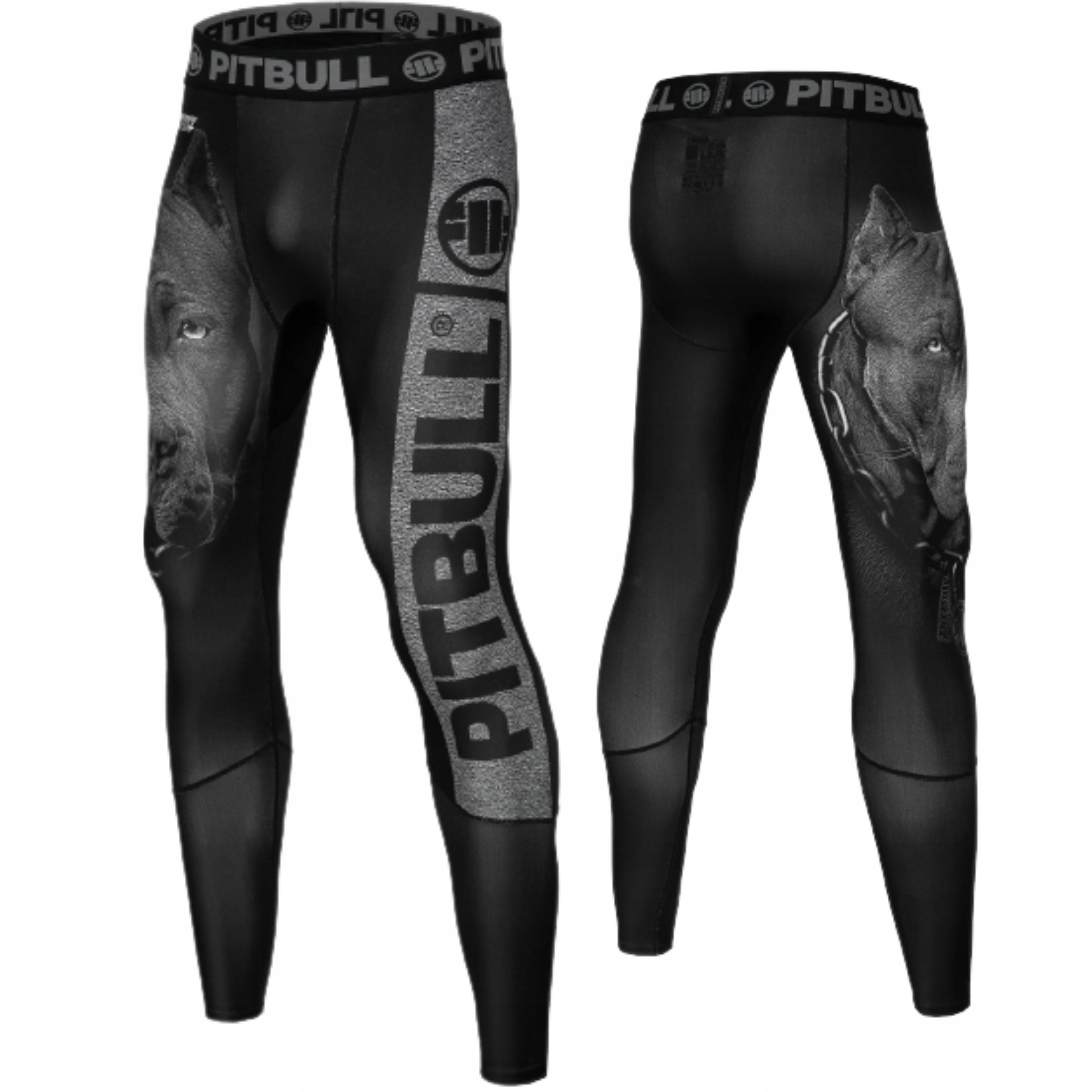MĘSKIE LEGGINSY KOMPRESYJNE PIT BULL TRENINGOWE L