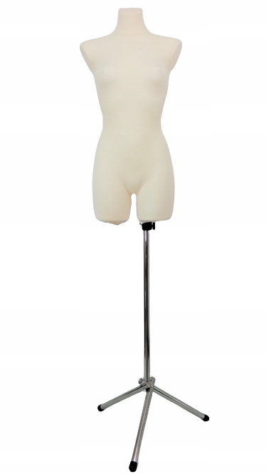 Dámská krejčovská figurína 34/36 Krémová ekri xs kovový stojan trojnožka dx