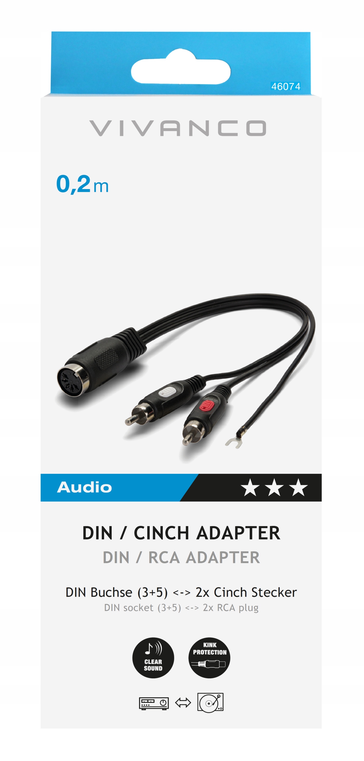 

Markowy Adapter do Gramofonu Din - 2 x Rca (Cinch)